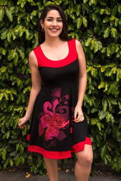 Vestido Frida Negro y rojo - comprar online