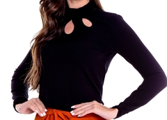 Blusa Malha Canelada - Preta - comprar online