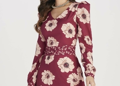 Vestido Crepe Estampado Longo - comprar online