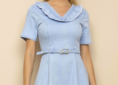 Vestido Godê Jeans Com Desfiados - comprar online