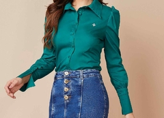 Camisa Tricoline Verde Titanium Jeans na internet