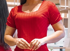 Vestido Malha Canelada Trabalhado - Vermelho - Majurye Modas