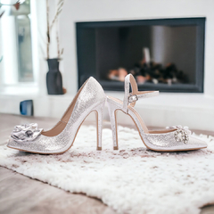 Sapato Scarpin Salto 12 Elegante Prata-Nova Coleção - loja online