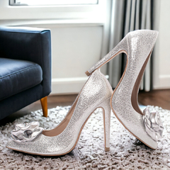 Sapato Scarpin Salto 12 Elegante Prata-Nova Coleção - netpizante
