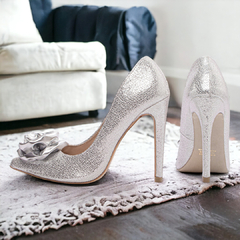 Sapato Scarpin Salto 12 Elegante Prata-Nova Coleção na internet