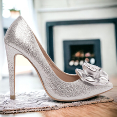 Sapato Scarpin Salto 12 Elegante Prata-Nova Coleção - comprar online