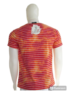 Camiseta Masculina Sallo Gola v Manga Curta Silk Coral - comprar online