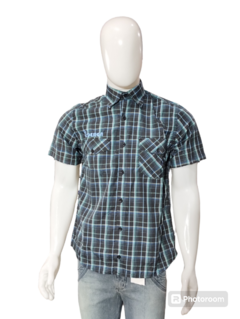 Camisa Tekol Masculina Manga Fit Slim Curta Xadrez