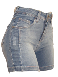 Short Jeans Feminino Luápole Cintura Alta Meia Coxa - comprar online