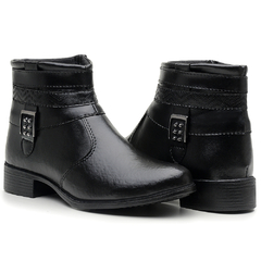 Bota Feminina Cano Curto Com Fivela Lateral Moda Inverno Dona Beja - netpizante