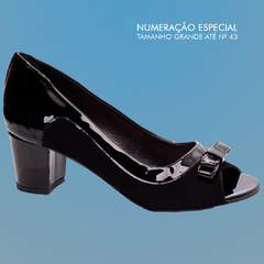 Sapato Peep Toe Salto Grosso Baixo Arrasadora Numeração Grande (cópia)