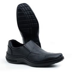Sapato Social masculino Casual Linha Conforto San Lorenzo 33 ao 46 Couro Preto