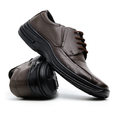 Sapato Confort Social Masculino Cadarço Solado Pontilhado Do 33 ao 46 Não Descola Couro Legitimo