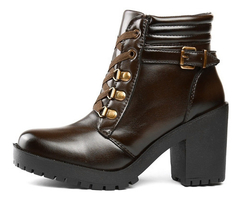 Bota Feminina Salto Grosso Cano Médio Moda Inverno - netpizante