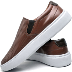 Sapatênis Slip On Masculino Confortop Caramelo- A preço de Fabrica - loja online