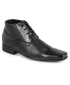 Bota Social Moda Masculina confeccionada em Couro Ecológico 1081 San Lorenzo Graxo Preto na internet