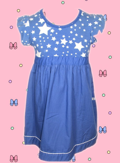 Vestido Brandilli Azul Estrelado 31072/44 Feminino Infantil