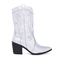 Bota Feminina Texana Western Cano Alto Prata - comprar online