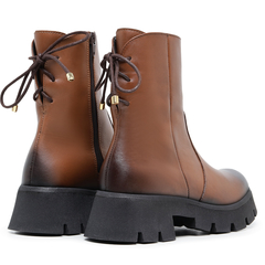 Bota Coturno Feminino Via Vega Cano Alto Moda Casual Couro Legitimo - comprar online