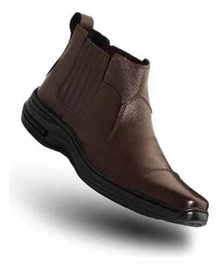 Bota Chelsea Masculina Social Em Couro Marrom Solado Costurado - comprar online