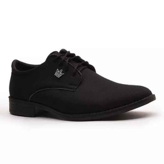 Sapato Social Oxford Masculino Em Tecido Lona Dublada Preto