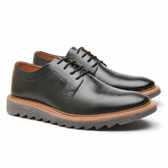 Sapato Calvest Oxford Clássico De Amarrar Preto Tratorado - loja online