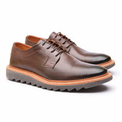 Sapato Calvest Oxford Clássico De Amarrar Café Tratorado - netpizante