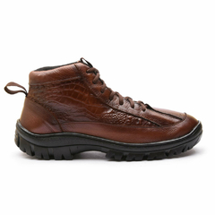 Bota Masculina Calvest Robusto Couro Genuíno Solado Flex Gel Costurado - netpizante