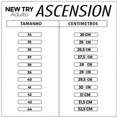Tênis Unissex Ascension Nova Geração New Try Numeração 34 ao 44 - loja online