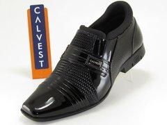 Sapato Social Masculino Calvest Conforto 1980B680 Verniz Preto - loja online