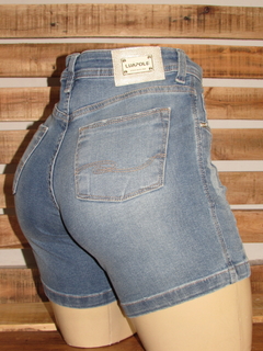 Short Jeans Feminino Luápole Cintura Alta Meia Coxa - netpizante