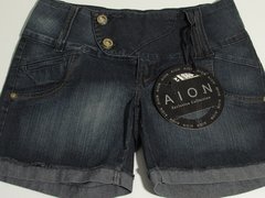 Short Feminino .Aíon Meia Coxa Barra Virada Cintura Alta