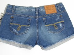 Short Feminino Jeans Lixado Barra Desfiada Coleção Verão 2023 - loja online