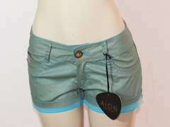 Short Ly Feminino Jeans Resinado Aion Moda Verão