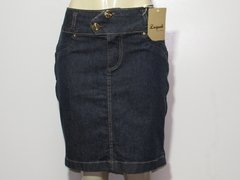 Saia Luapole Jeans Midi Cintura Media C/ Zíper lateral Moda Evangélica Verão na internet