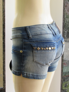 Short Curto Jeans Feminino Aion C/Bolso -Verão 2023