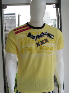Camisa masculina Original Sallo Gola Redonda .Amarelo