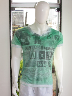 Camisa Masculina Kothos Gola v Silk Verde na internet