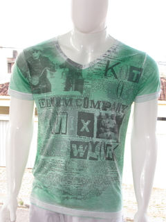 Camisa Masculina Kothos Gola v Silk Verde - loja online