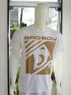 Camiseta Masculina Bad Boy Jiu Jitsu Slim Premium Branca - loja online