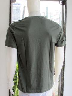 Camisa Masculina Slim Aion Gola Redonda Silk Verde - comprar online