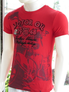 Camiseta Masculina Kothos Gola Redonda Silk Vermelho na internet