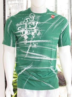 Camiseta Knt Masculina Gola Careca Casual Silk Verde na internet
