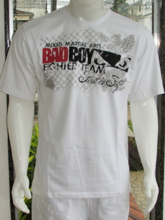Camiseta Masculina Gola Redonda Badboy Adulto Silk Branco