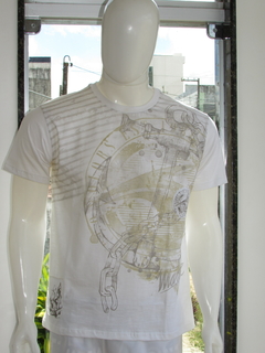Camiseta Masculina Maresia Espanada Gola Careca Silk Branca 100% Algodão - netpizante
