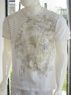 Camiseta Masculina Maresia Espanada Gola Careca Silk Branca 100% Algodão - comprar online