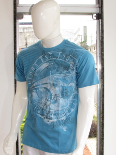 Camiseta Masculina Maresia Slim Gola Careca Silk Azul - netpizante