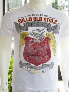 Camiseta Masculina Original Sallo Gola Careca Silk Branco