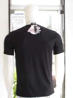 Camisa Sallo Masculina Gola Redonda Silk Preto - comprar online