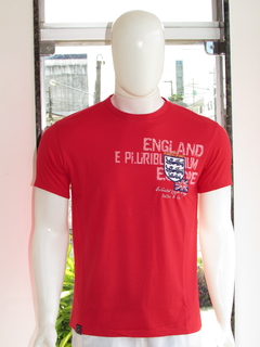 Camiseta Masculina Sallo England Gola Redonda Silk Vermelho na internet